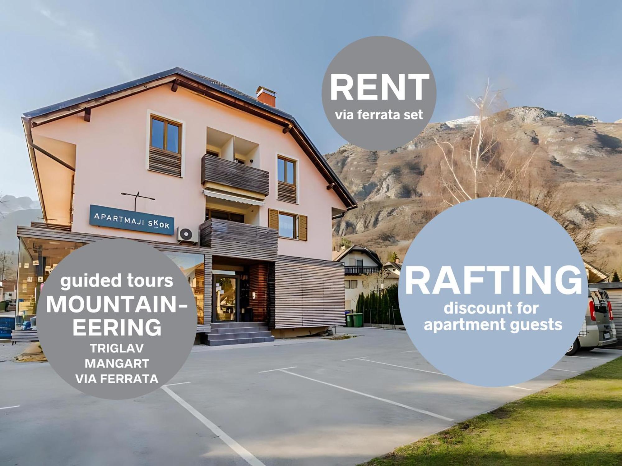 Apartments Skok With Rafting And Free Parking Bovec Bagian luar foto